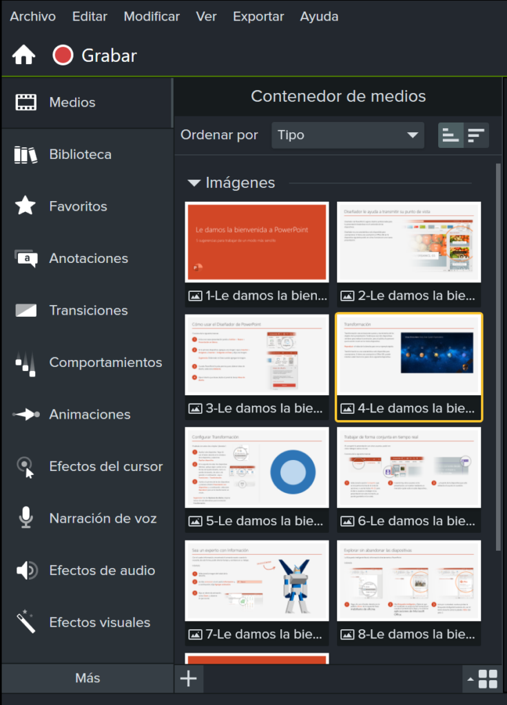 como grabar un video en power point 7