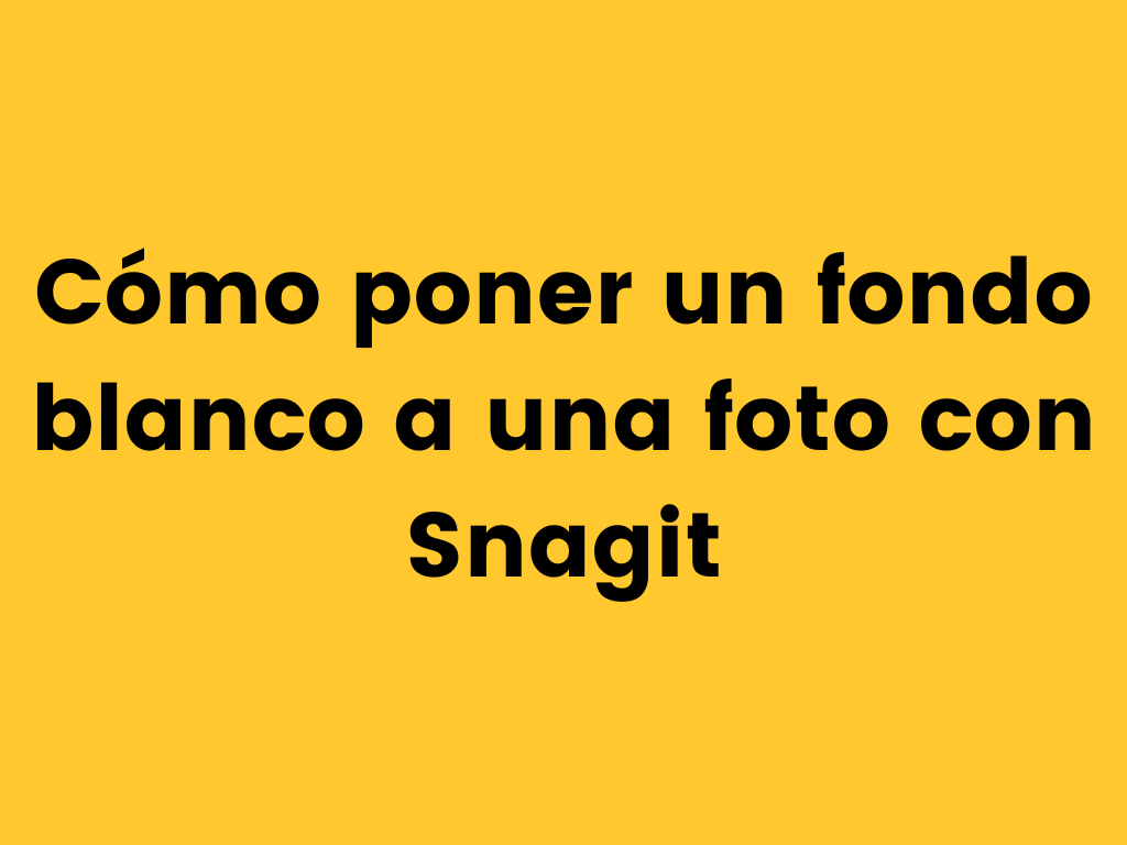 Cómo poner un fondo blanco a una foto con Snagit