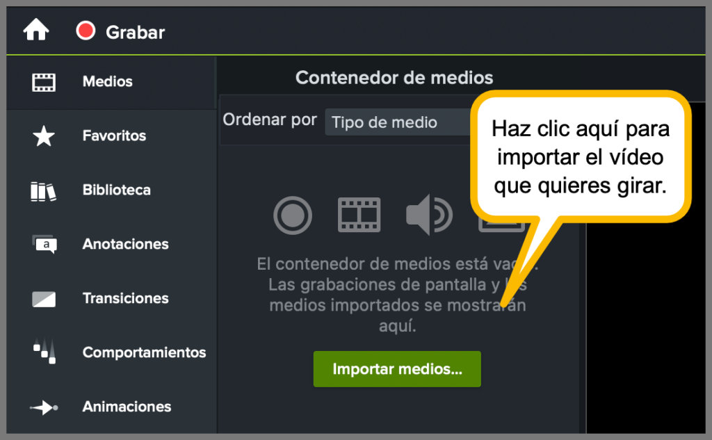 Cómo girar un vídeo con Camtasia