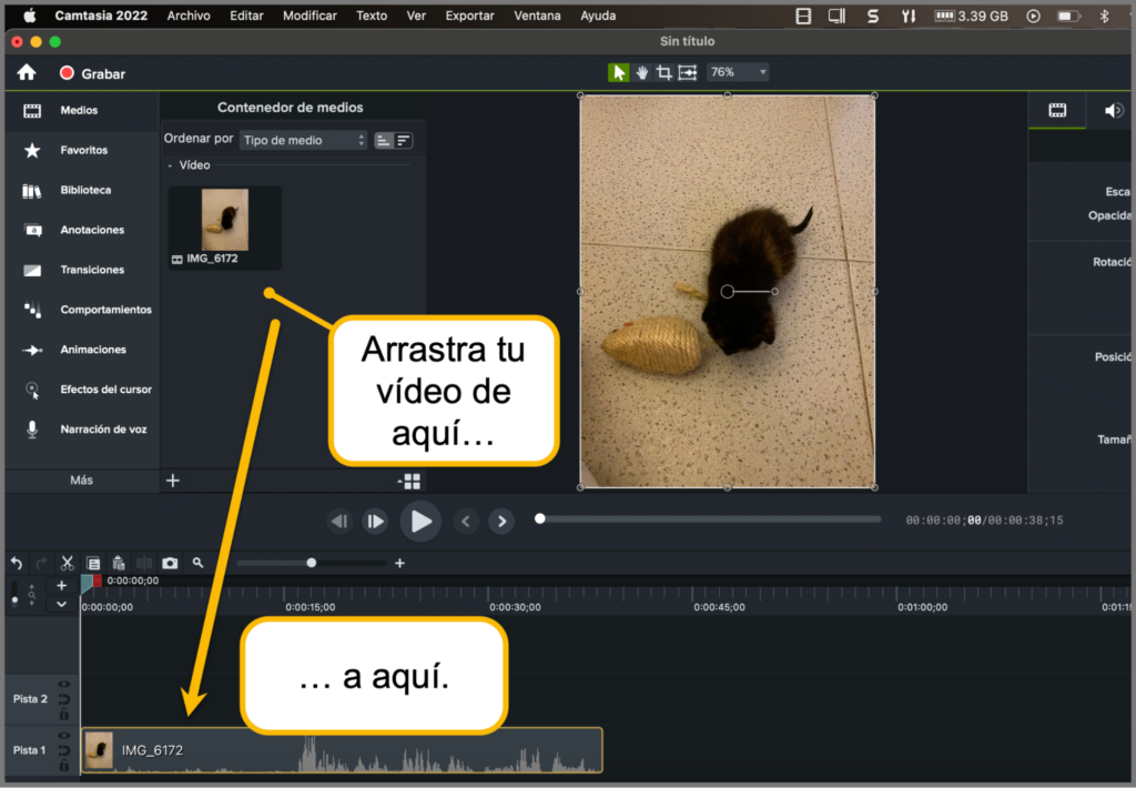 Cómo girar un vídeo con Camtasia