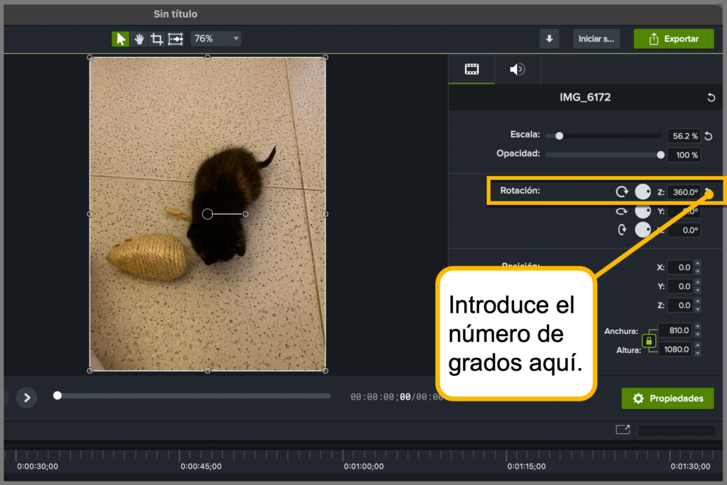 Cómo girar un vídeo con Camtasia