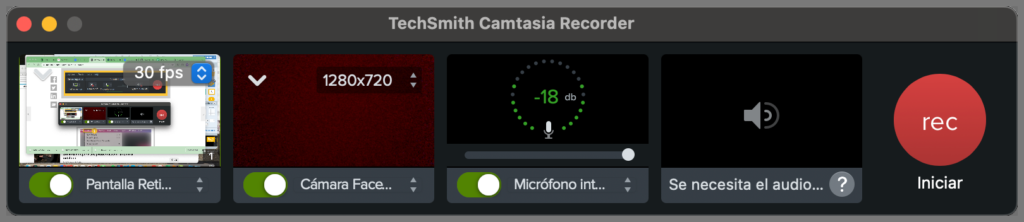 Seleccionar audio con Camtasia