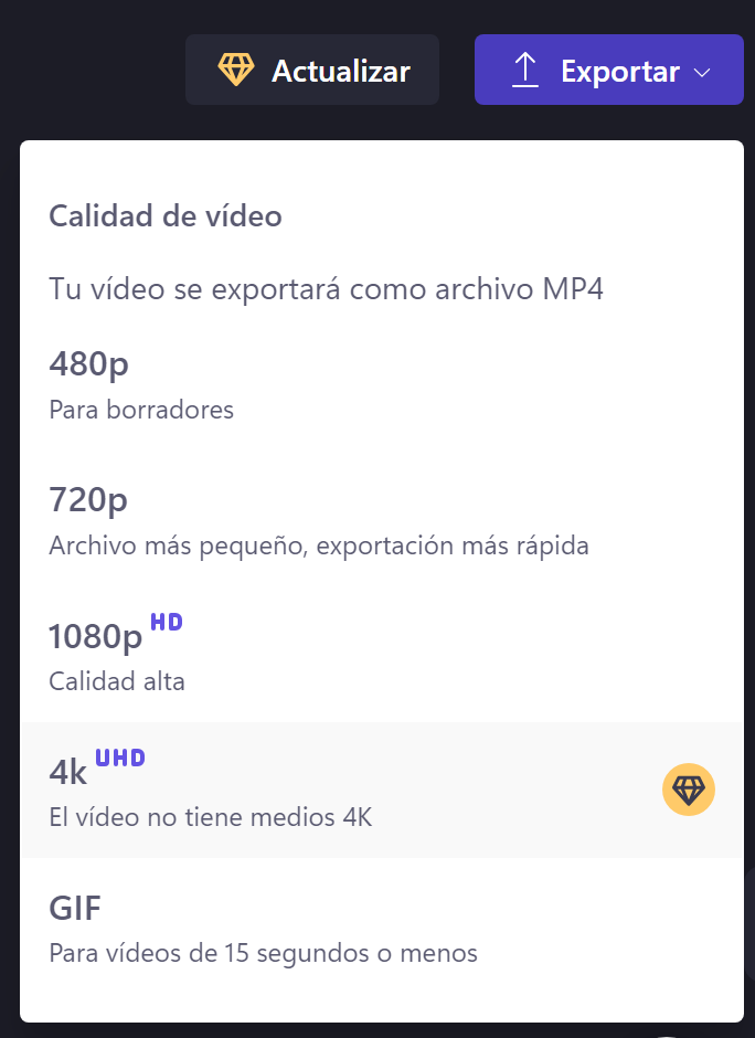 Clipchamp : exportar el video