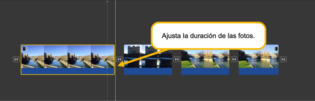 iMovie : ajustar la duracion de las fotos