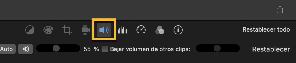 iMovie : ajustar el volumen de la musica