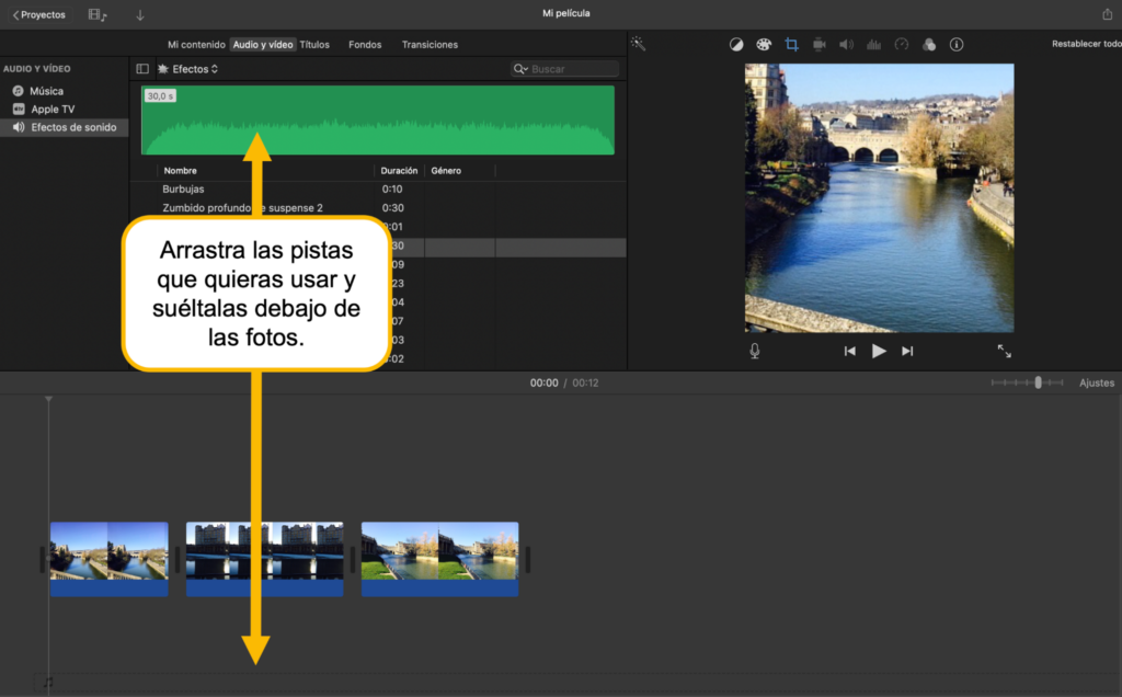 iMovie : anadir musica al video