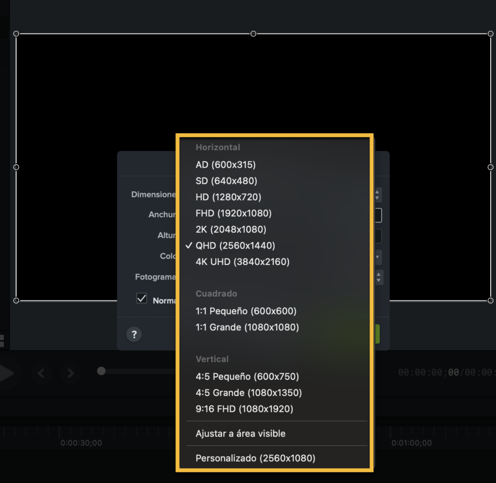 Paso 4 para bajar la resolución de un vídeo con Camtasia