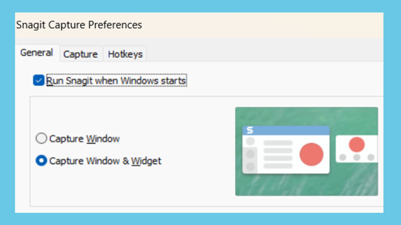 Preferencias de Snagit - Windows