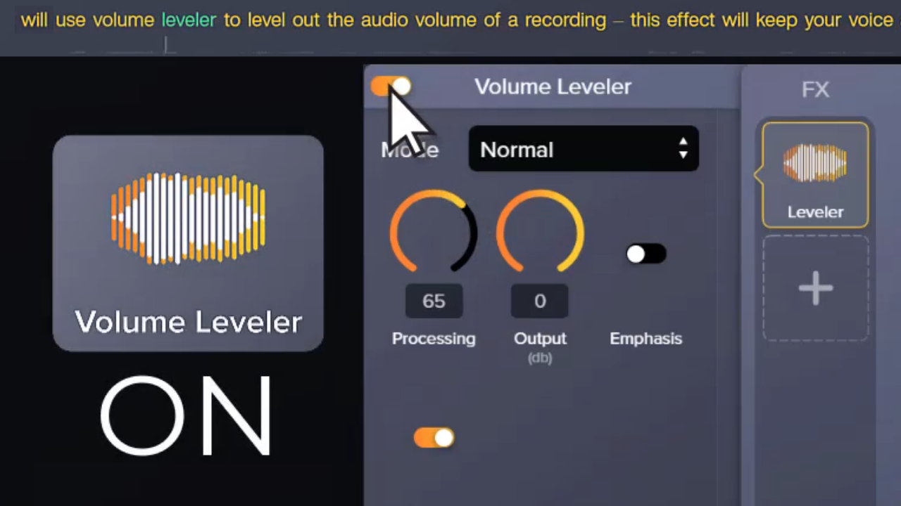 Efecto de audio de nivelación del volumen