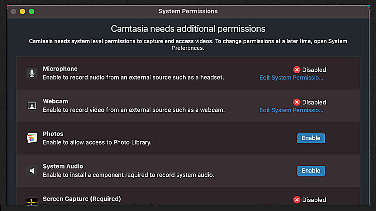 Permisos de macOS