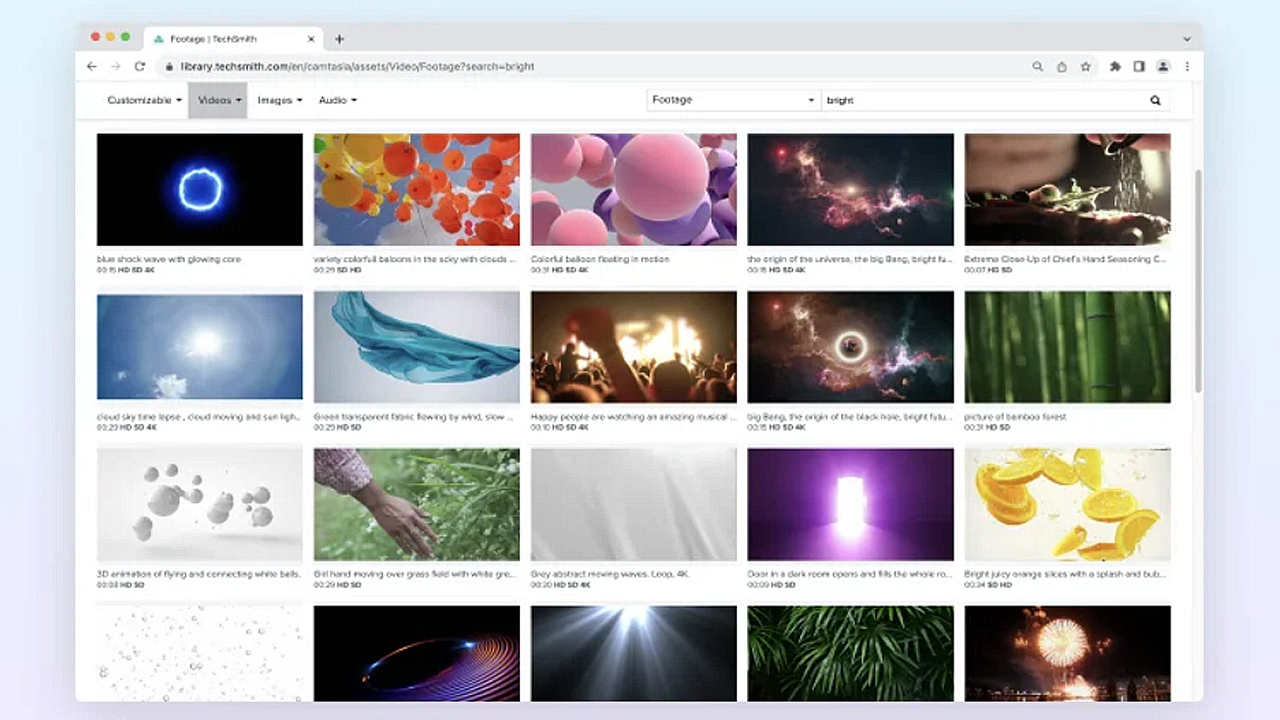 Mejorar tu vídeo con activos de Camtasia