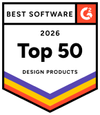 Premio a los 50 mejores productos de diseño de G2 Best Software 2026