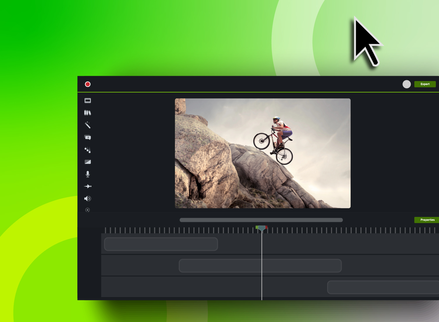 Illustration showing the user interface of a video editor.