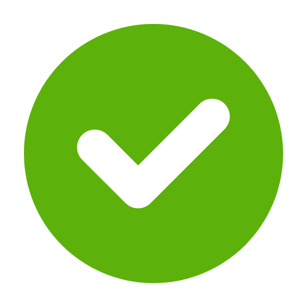 white checkmark in green circle
