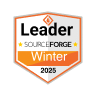An Award from Sourceforge for Camtasia labeled "Leader Winter 2025"