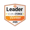 An Award from Sourceforge for Camtasia labeled "Leader Winter 2025"